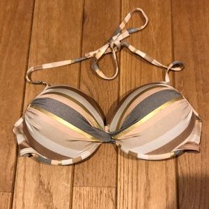 Striped Victoria’s Secret Push Up Bikini Top 34D